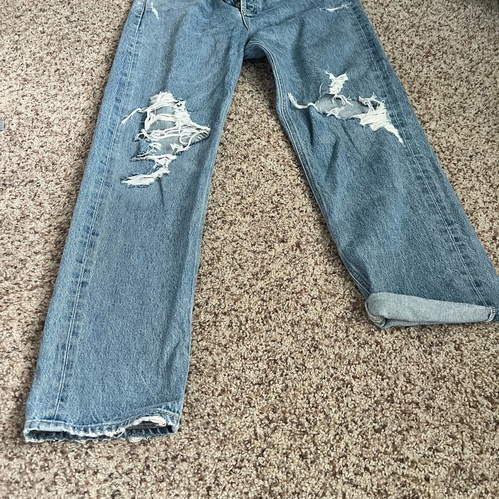 Agolde 90s loose fit mid rise denim destroyed